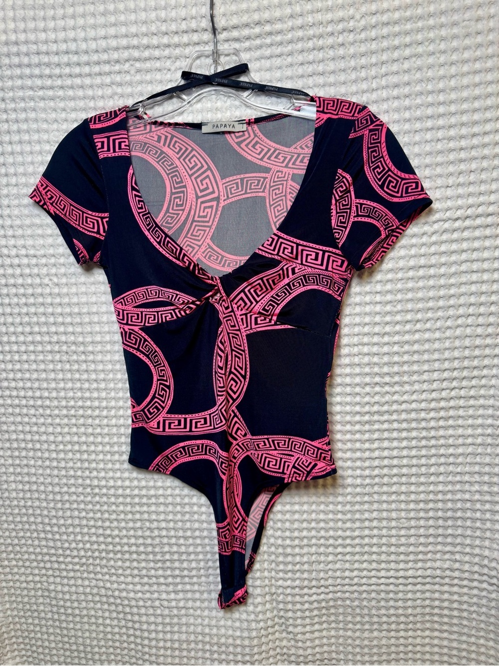Papaya Gray and Pink Graphic Print Top